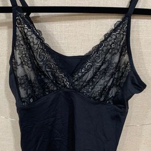 Ruby Ribbon Lace cami, size 34, black, light support